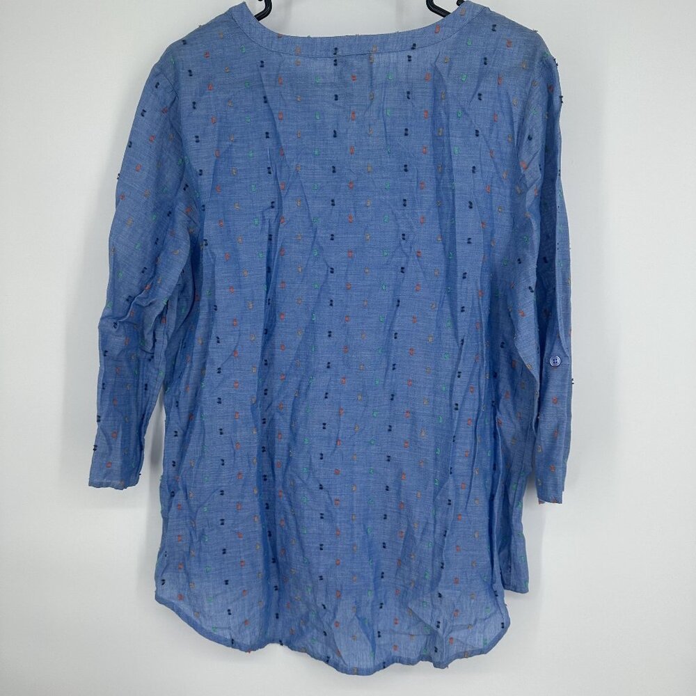 Chicos Women's Tunic Blue Swiss dots Size Medium - Picture 4 of 5